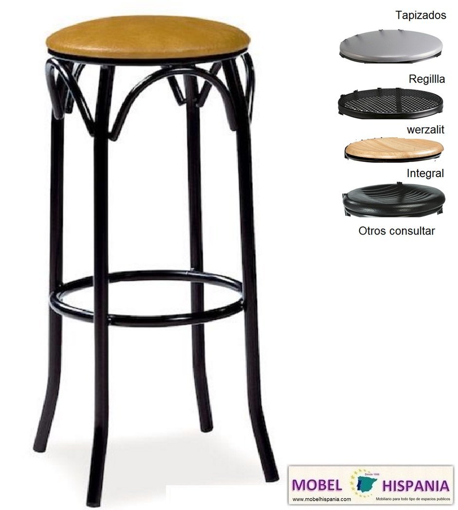 tonet taburete metalico tapizado