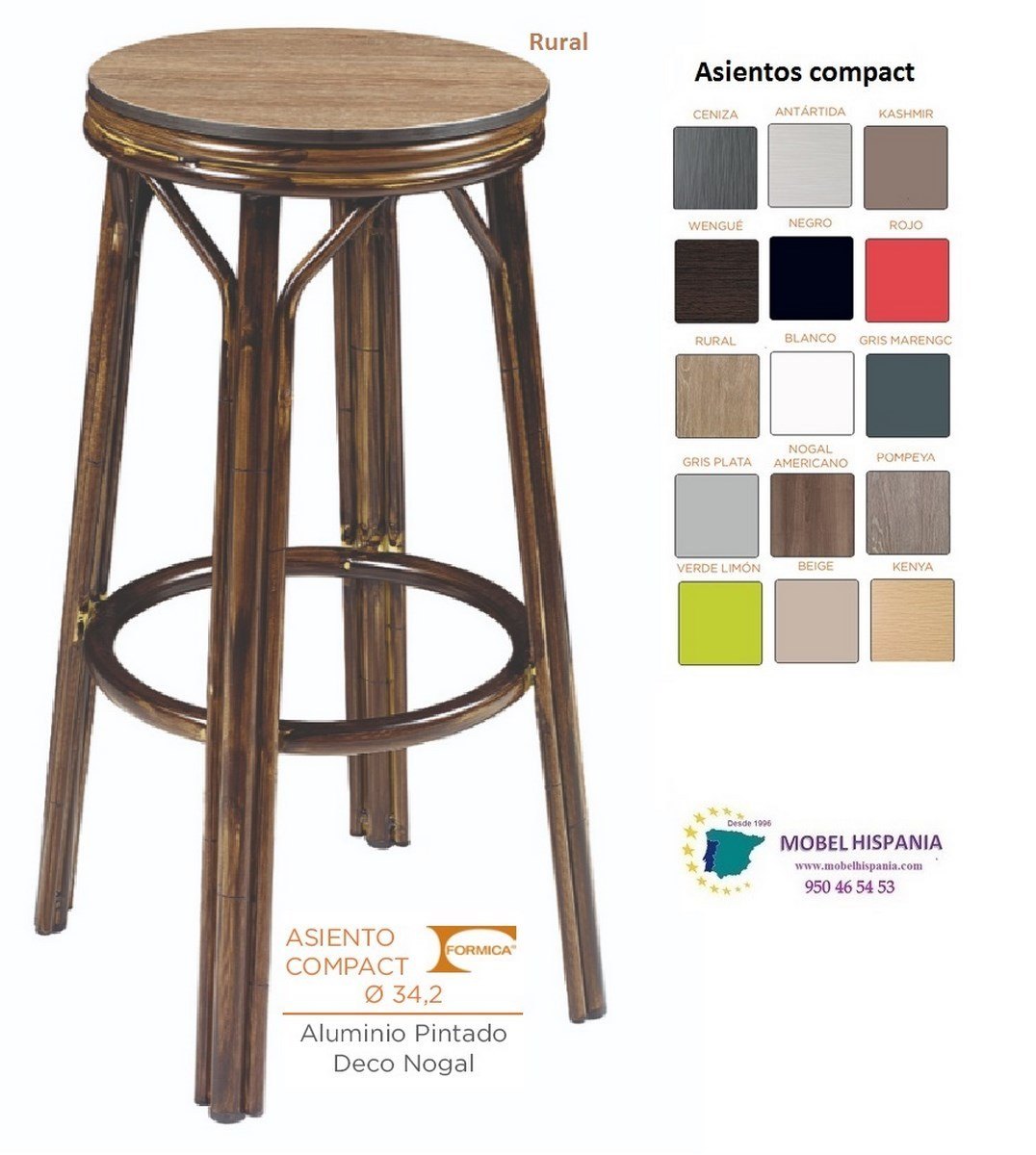 8231 Banqueta aluminio nogal compact nogal 03 1