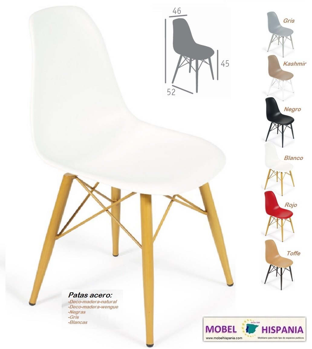 picasso silla acero deco madera natural pvc rojo 01 1