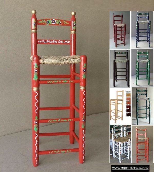 taburete respaldo rojo web