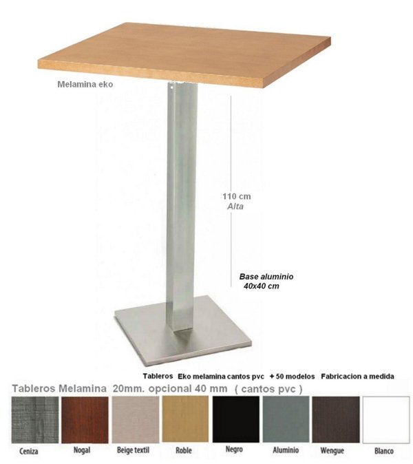 2934 mesa alta aluminio melamina mobel hispania