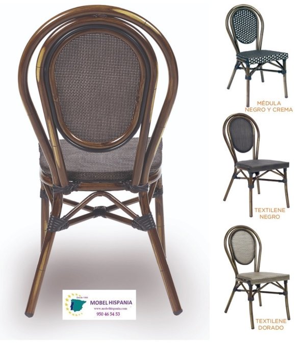 8030 silla aluminio nogal textilene negro 1 03