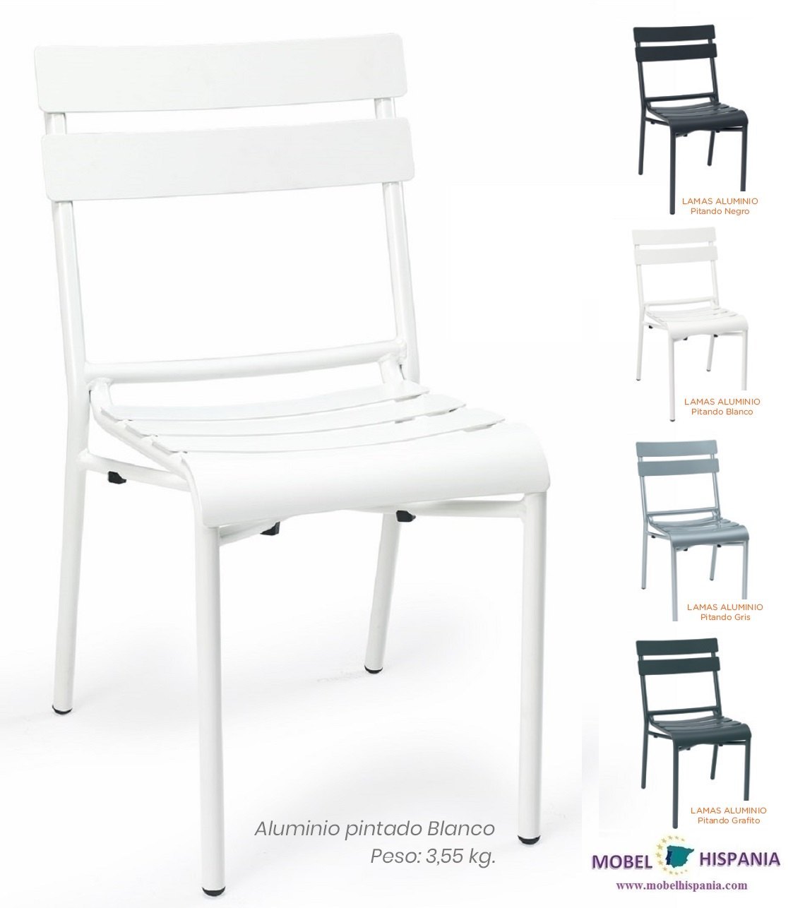 4424 silla aluminio blanco