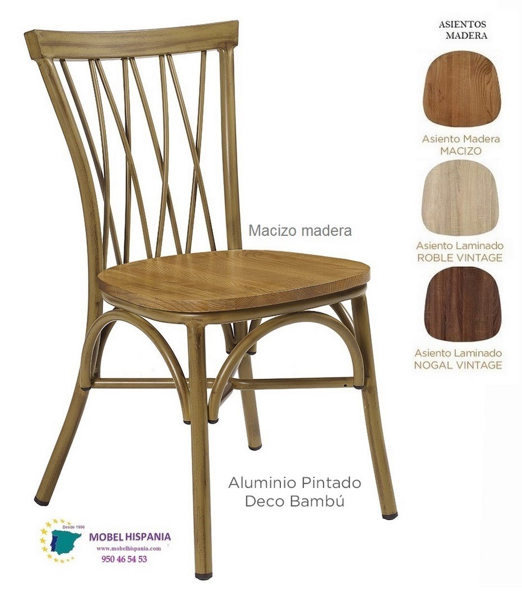 168 silla deco bambu asinto madera macizo 1