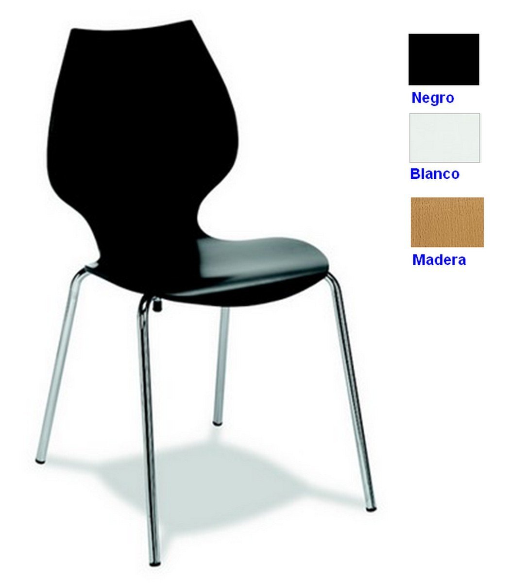 1000 silla madera laminada negro 1