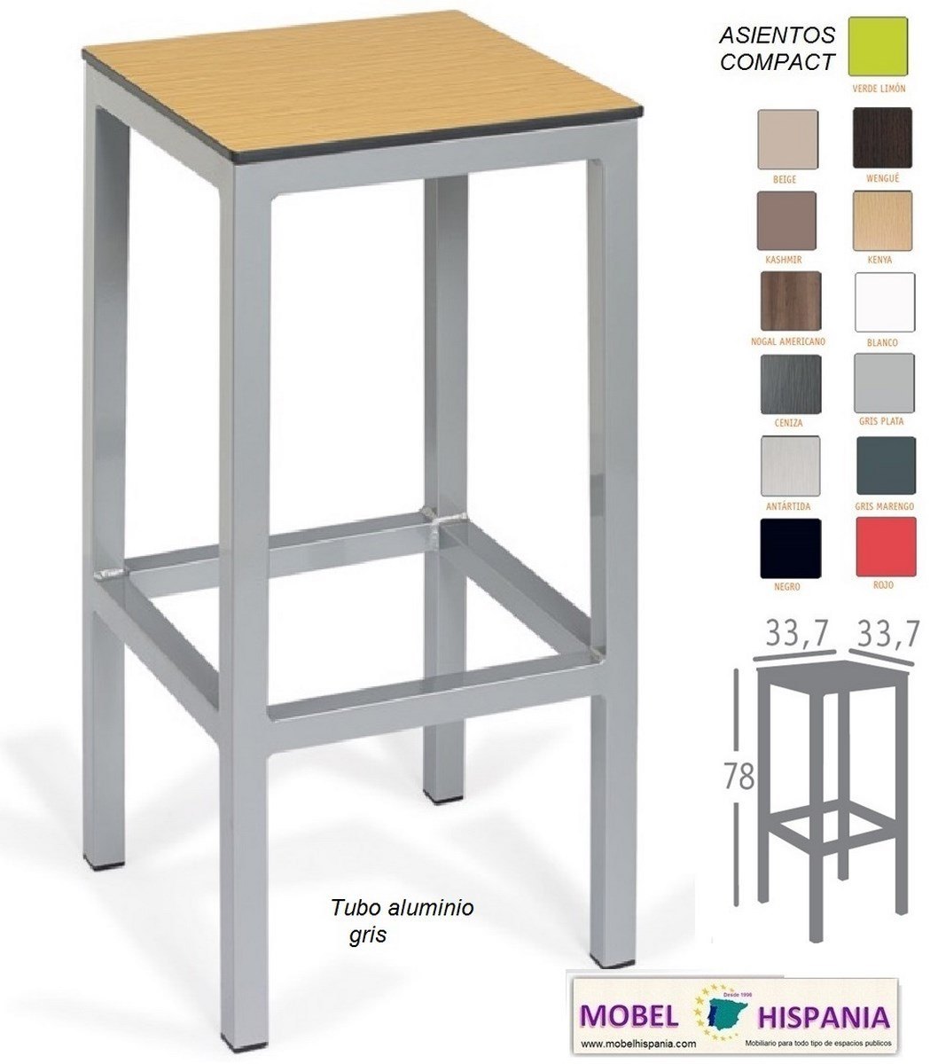 4571 banqueta acero blanco asiento madera maciza 07