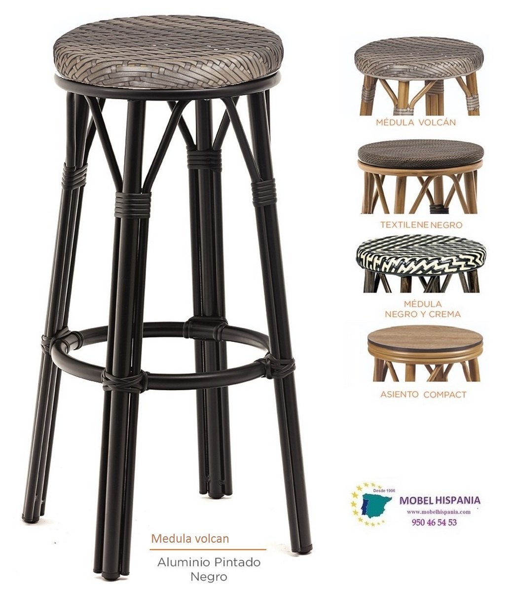 8231 Banqueta aluminio Negro Textilene Negro 01