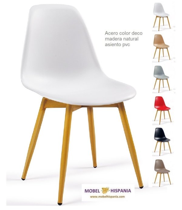 PICASSO silla p4 deco madera natural carcasa blanca 2