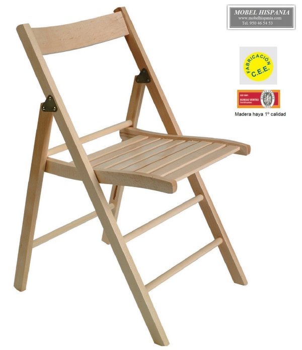 basica silla plegable madera