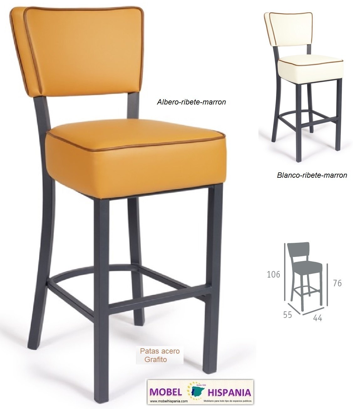 bohemia taburete albero ribete marron