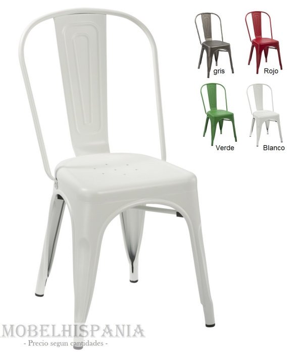 tolix blanca silla vintage metalica