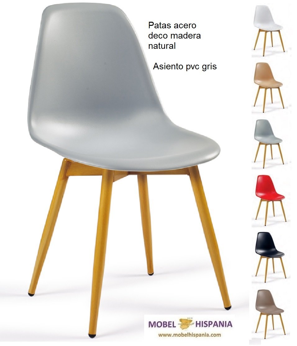 PICASSO silla p4 deco madera natural carcasa roja 01 2