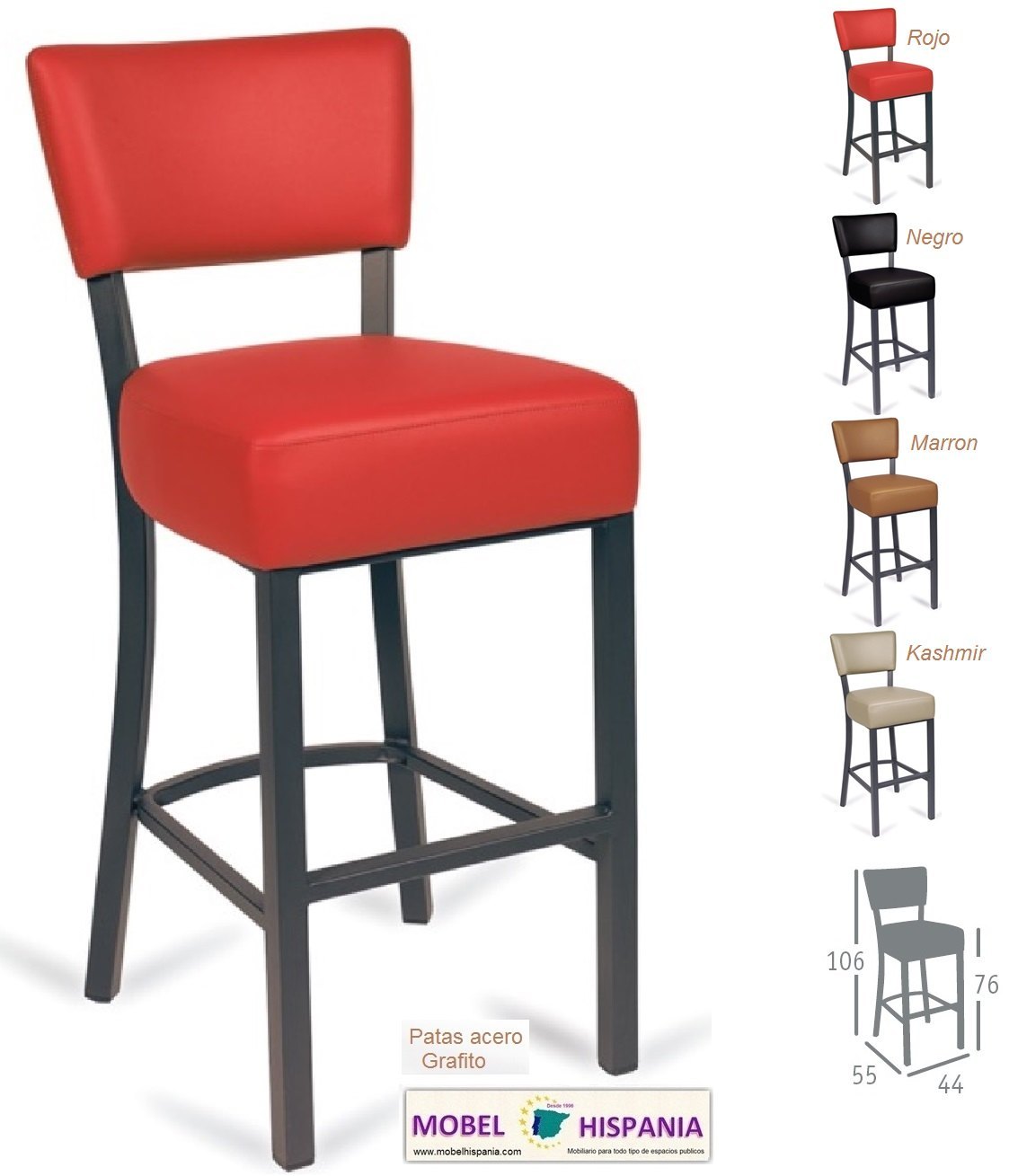 bohemia taburete rojo grafito