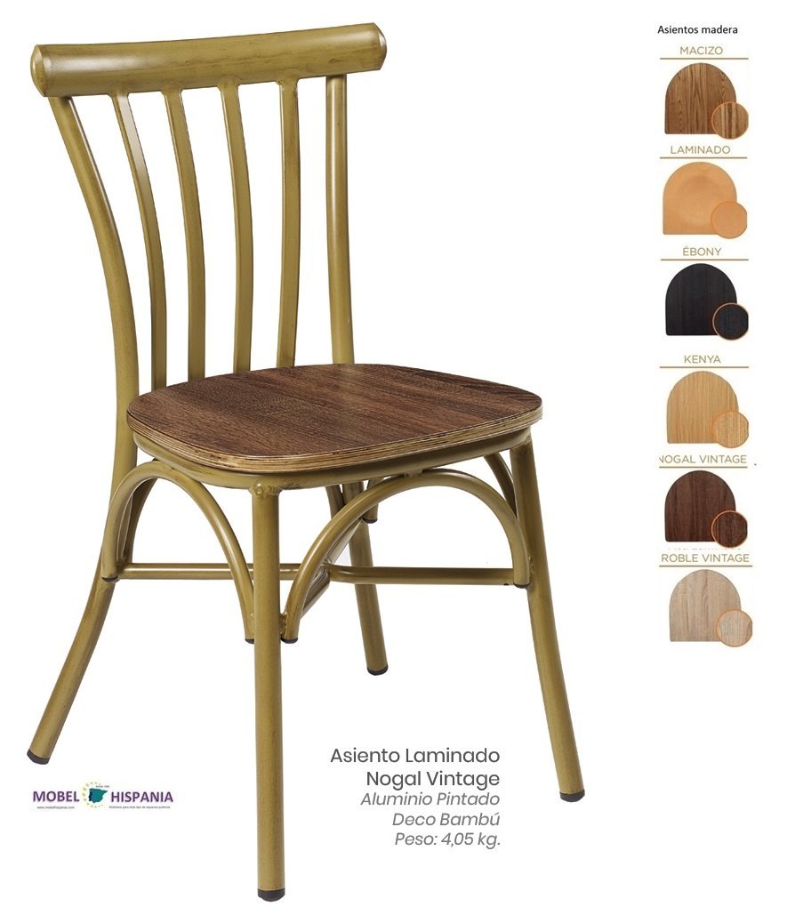 164 Silla Deco Bambu Asiento Roble Vintage 04 1