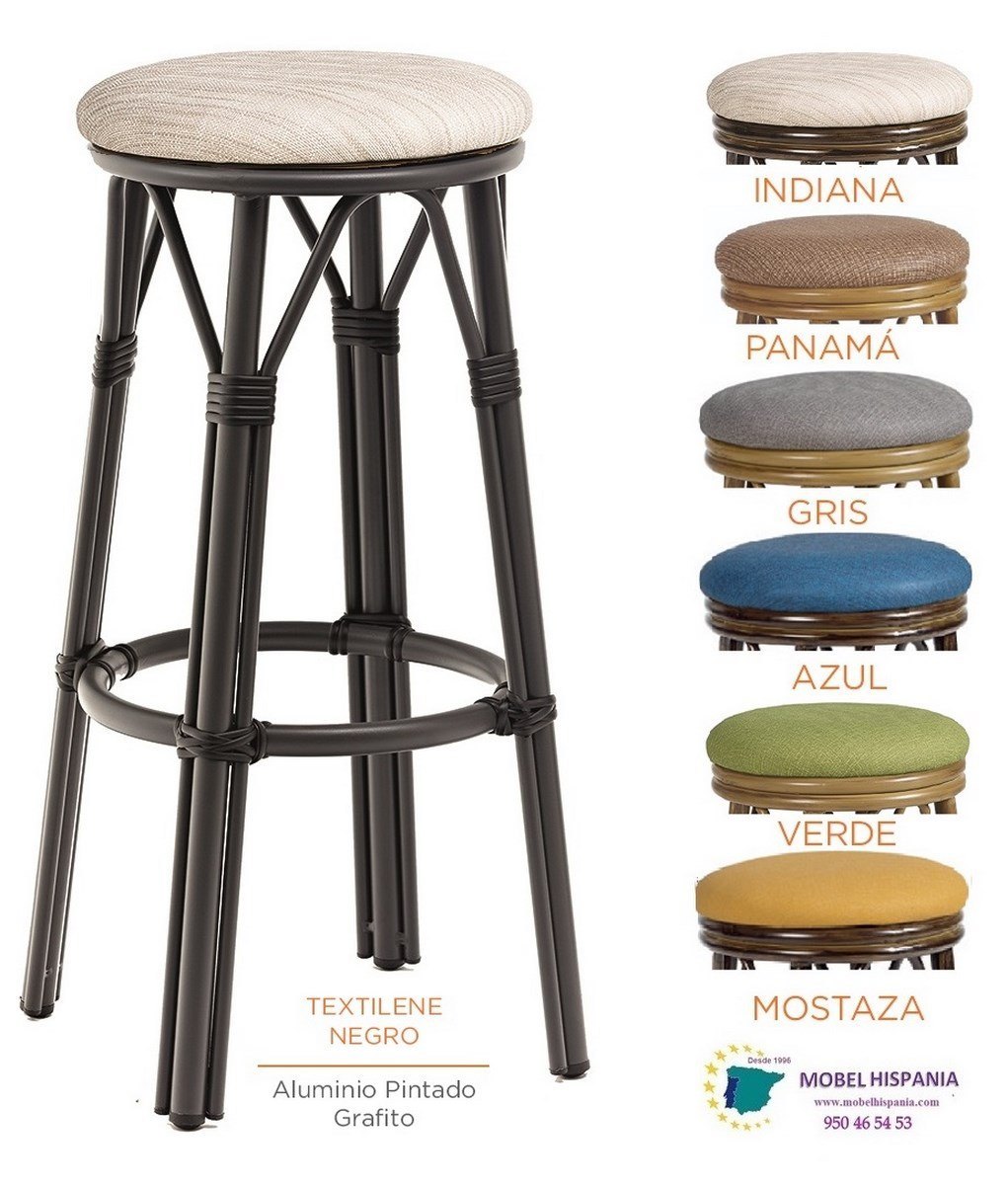 8231 Banqueta bambu tapizado verde 04