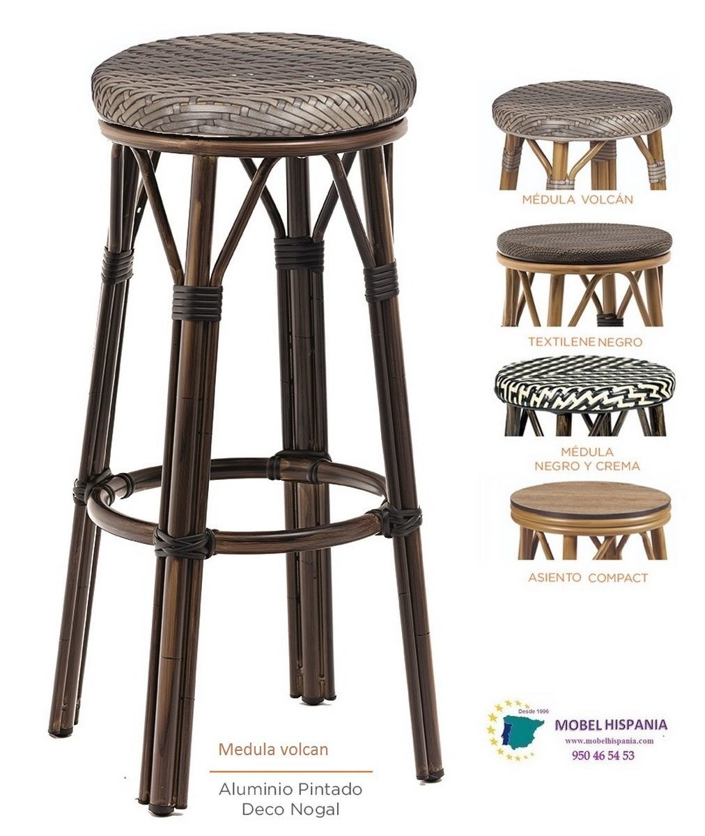 8231-Banqueta-aluminio-Nogal-medula-blanca-negra_01 8231 Banqueta aluminio Nogal medula blanca negra 01