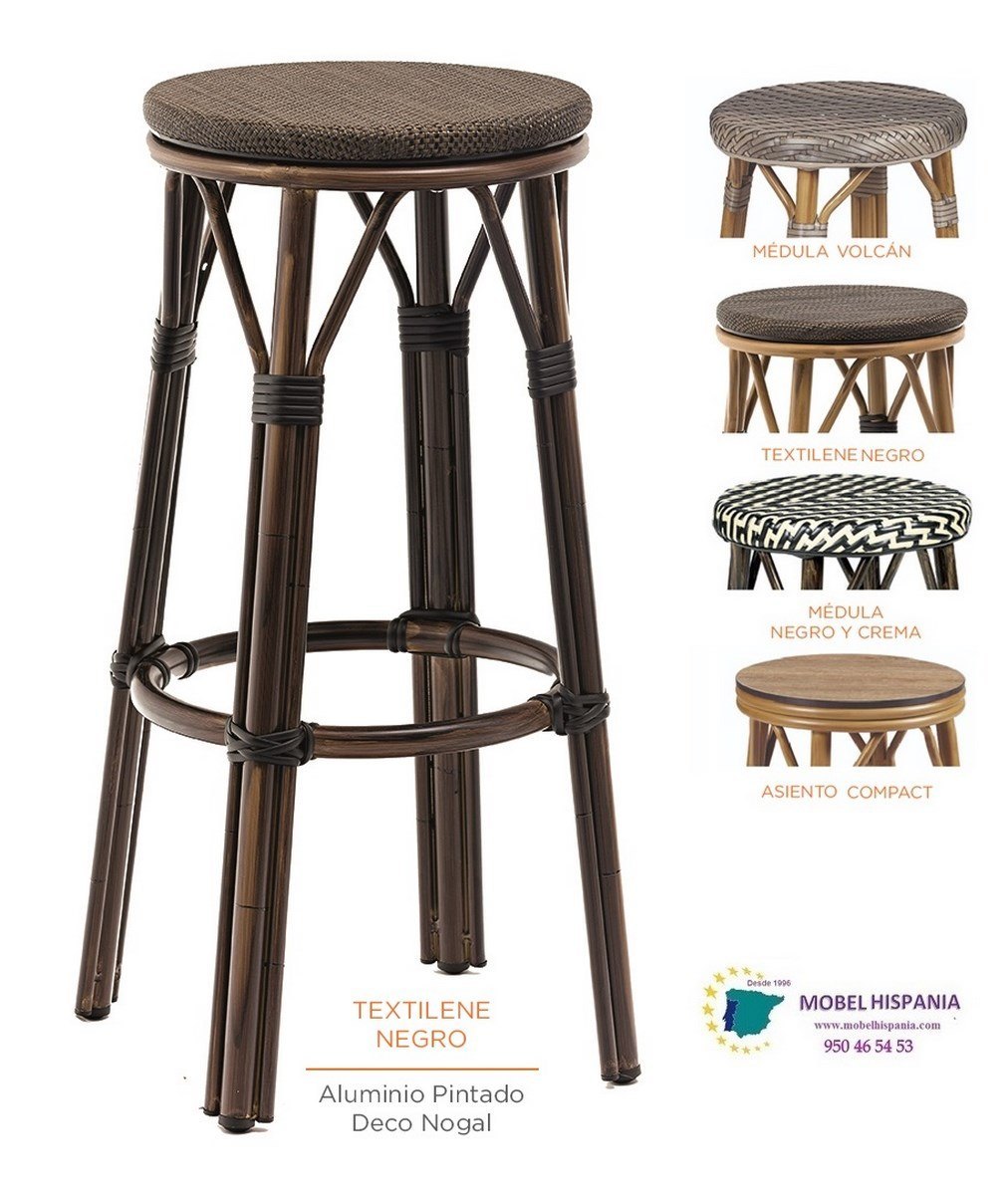 8231-Banqueta-aluminio-Nogal-medula-blanca-negra_05 8231 Banqueta aluminio Nogal medula blanca negra 05