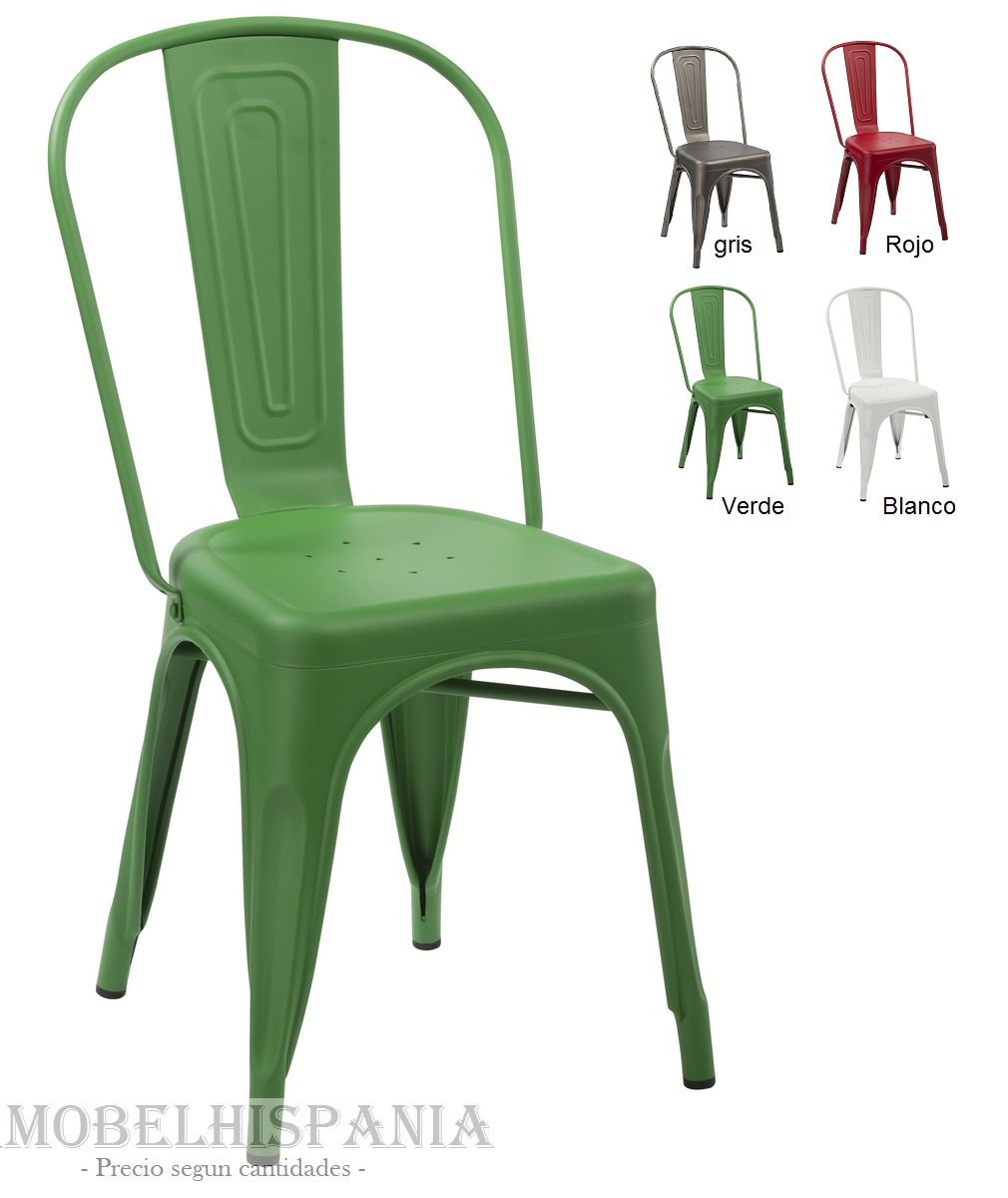 5816R silla industrial metalica roja 01