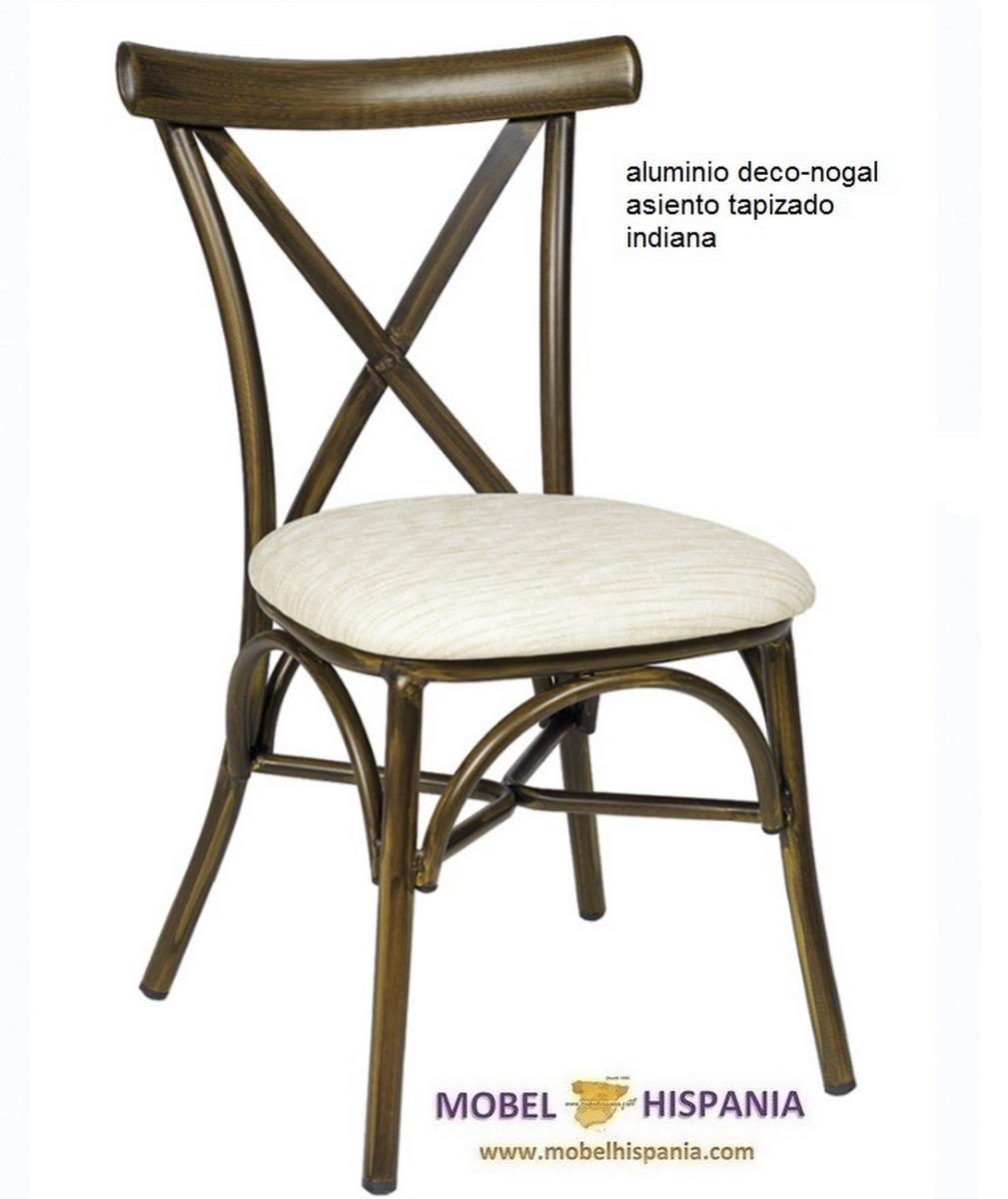 163 silla aluminio negro asiento madera macizo 07 1