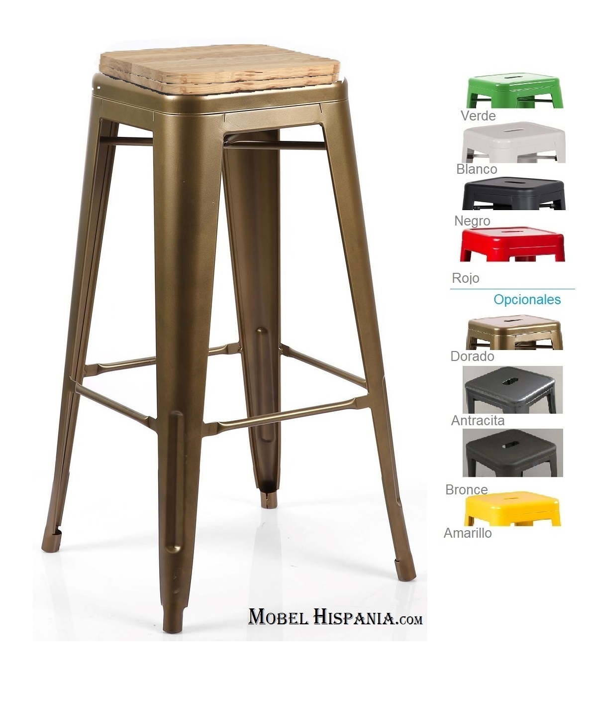 PASSION taburete madera blanco 07