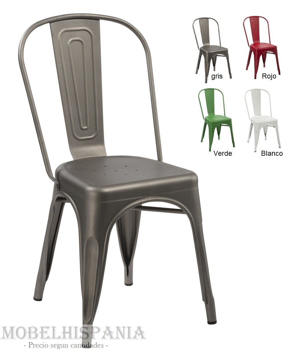 tolix gri silla metalica