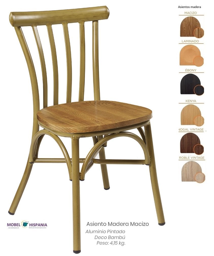 164 Silla Deco Bambu Asiento Roble Vintage 03 1