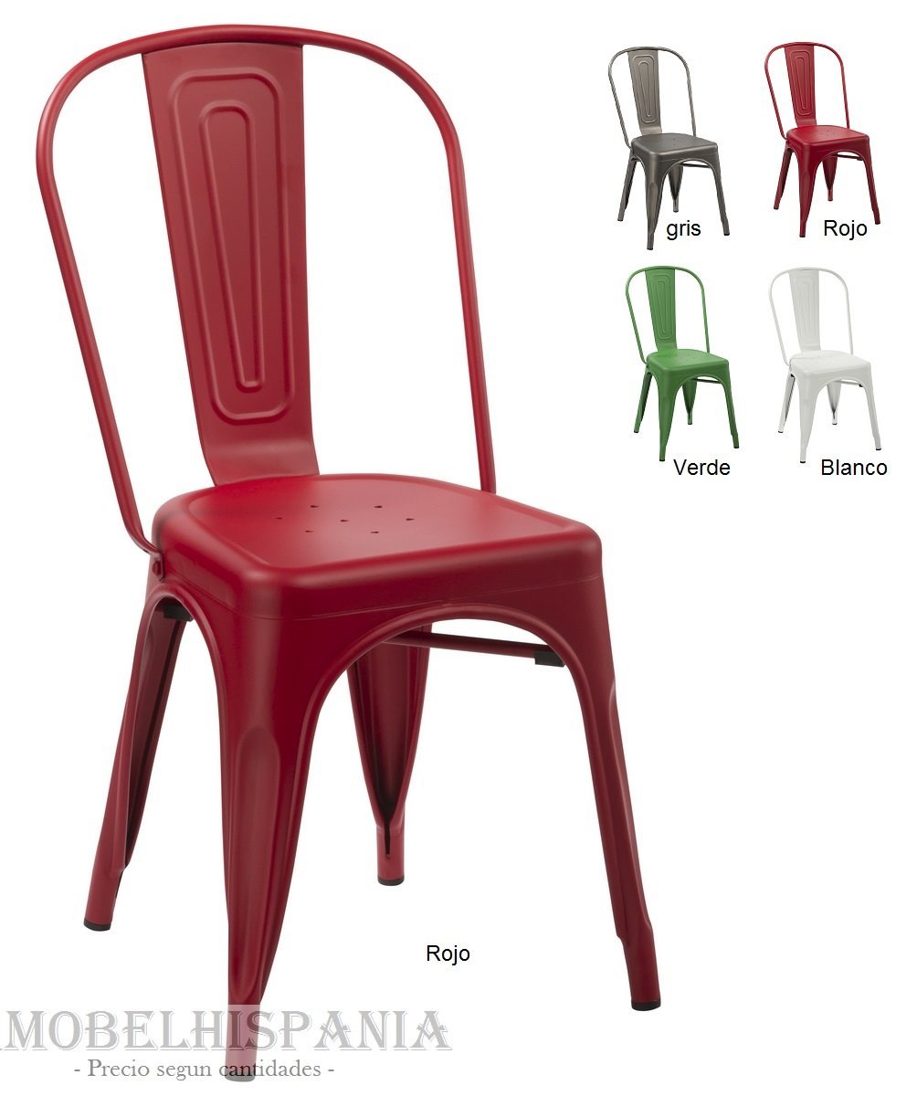 5816R silla industrial metalica roja