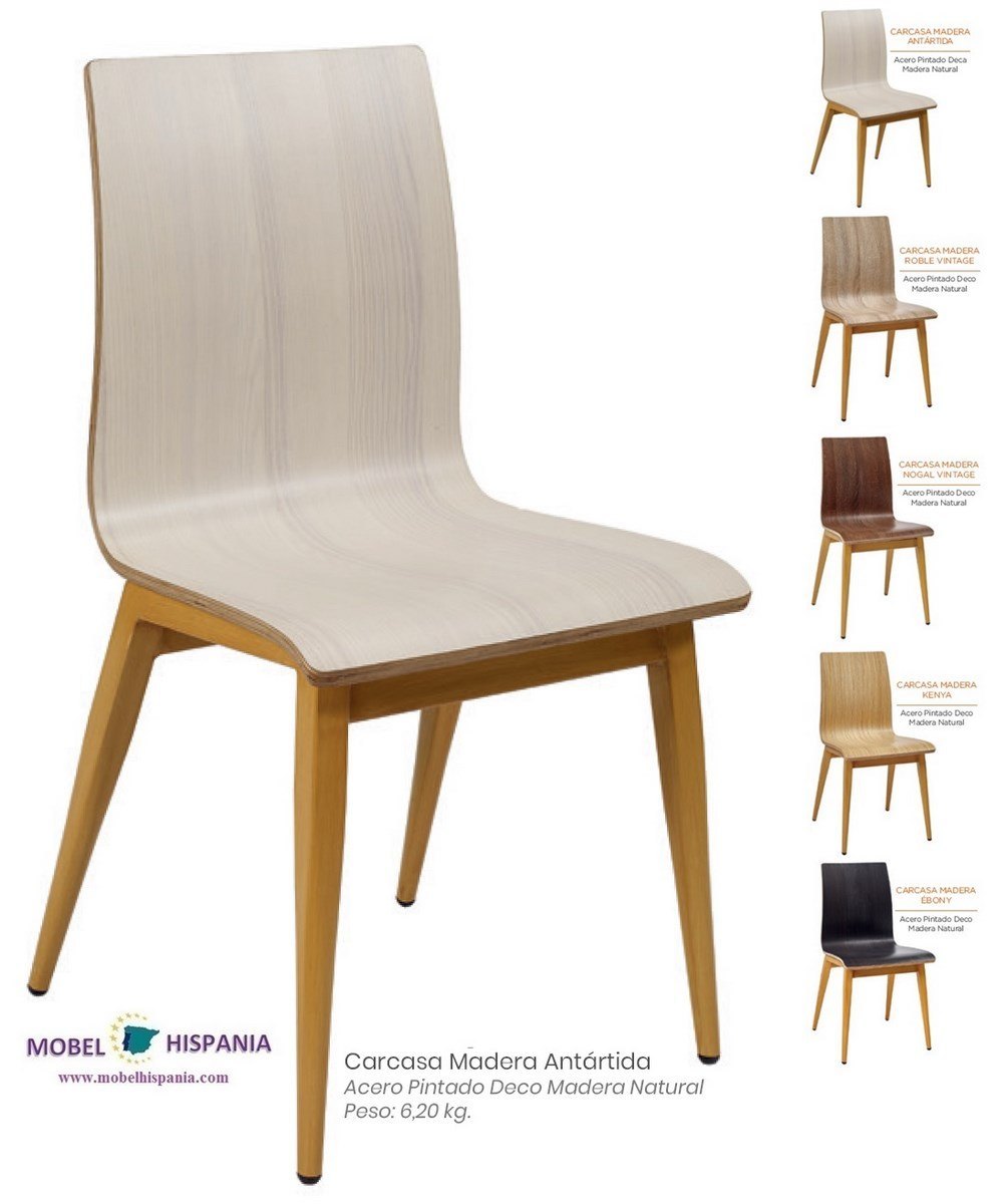 196 silla acero deco madera asiento nogal 01