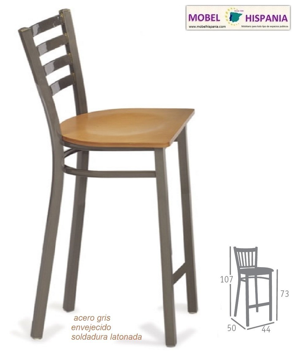 america-taburete-gris-latonado-madera america taburete gris latonado madera