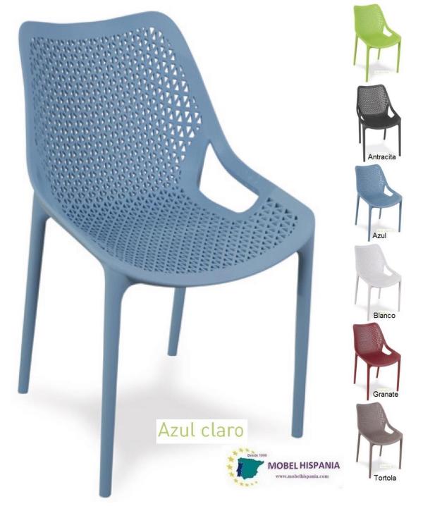 bilros silla polipropileno azul 2