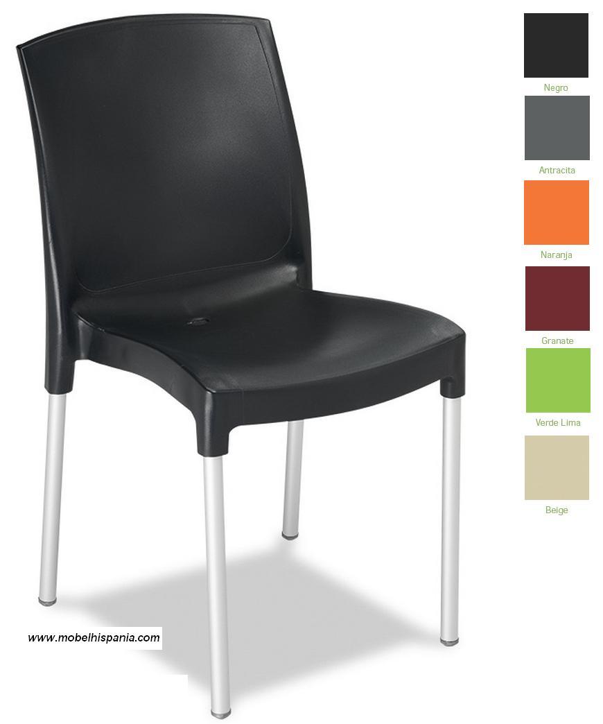 cindy silla aluminio plastico negro mobel hispania 1