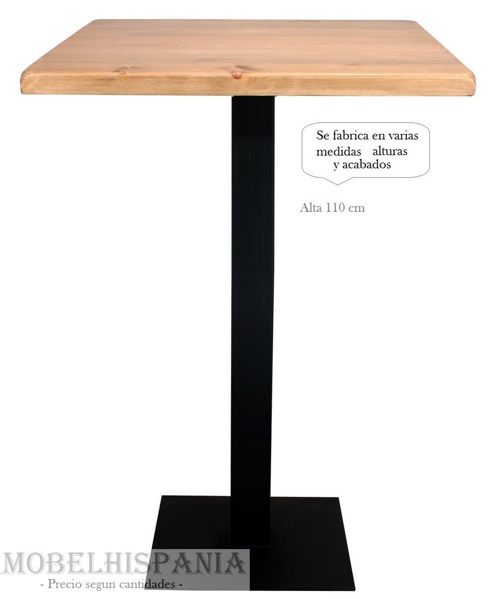 FERRO BLACK mesa alta metalica industrial