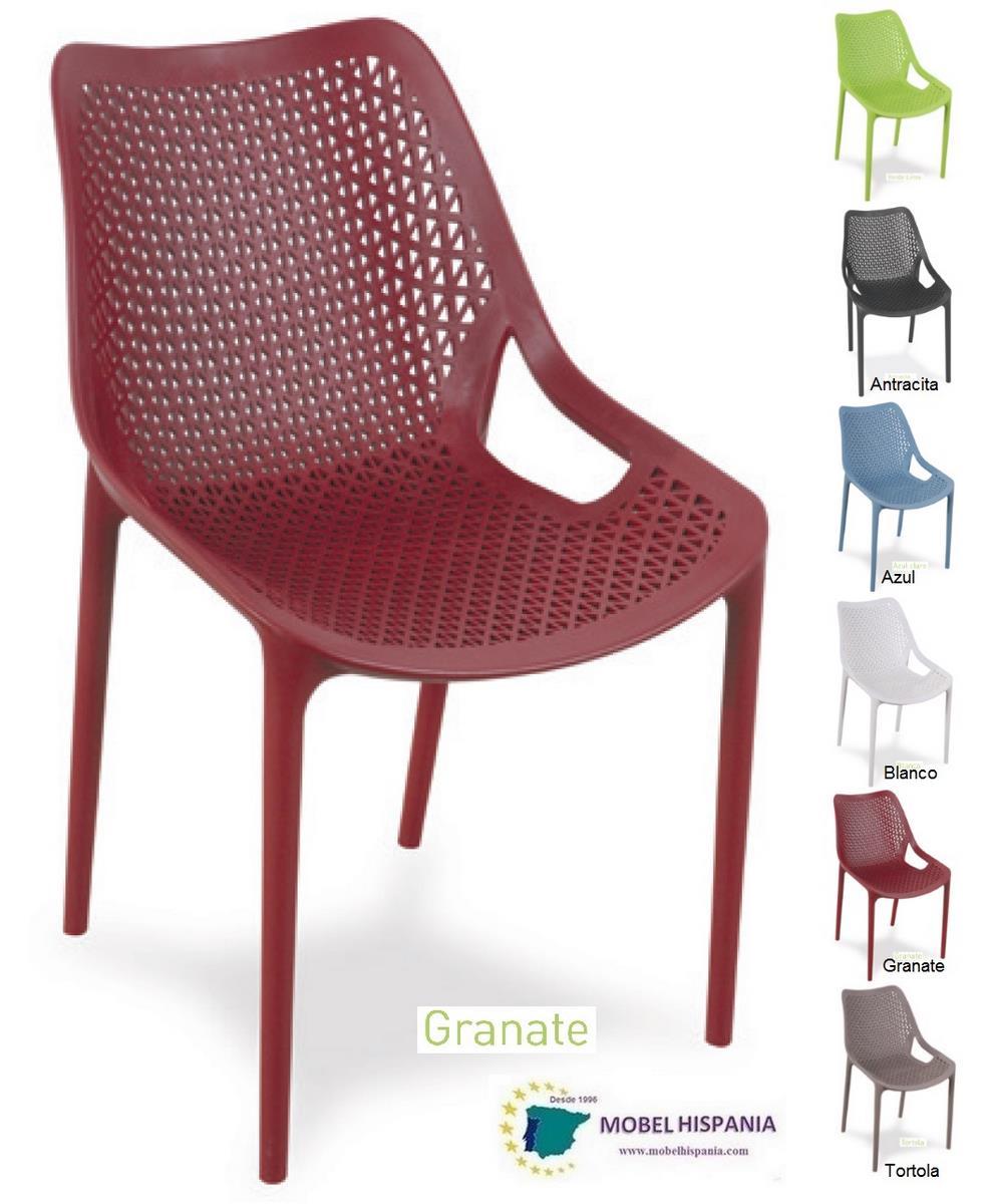 bilros silla polipropileno granate 2