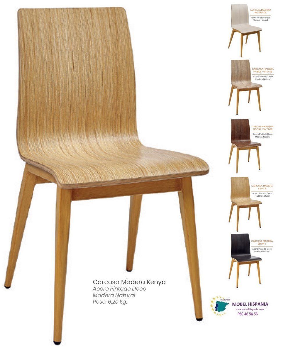 196 silla acero deco madera asiento nogal 03
