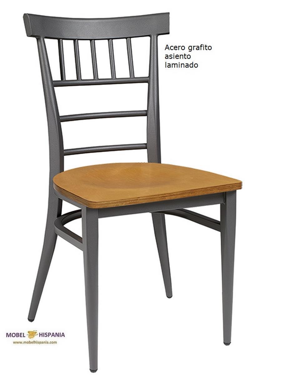 152 Silla negro asiento madera 01 1