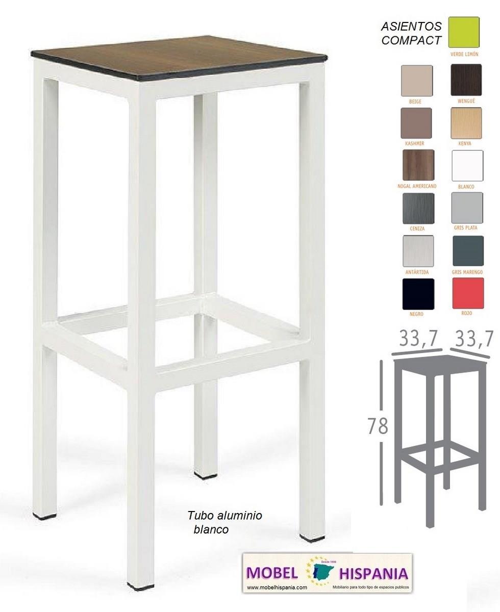 4571 banqueta acero blanco asiento madera maciza 02