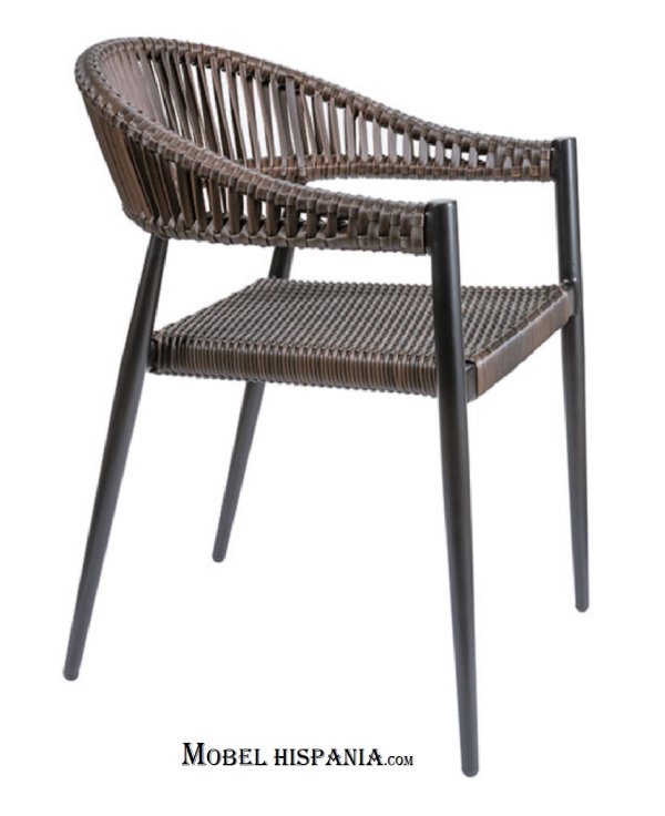 4524 Sillon aluminio negro medula marron 01 1