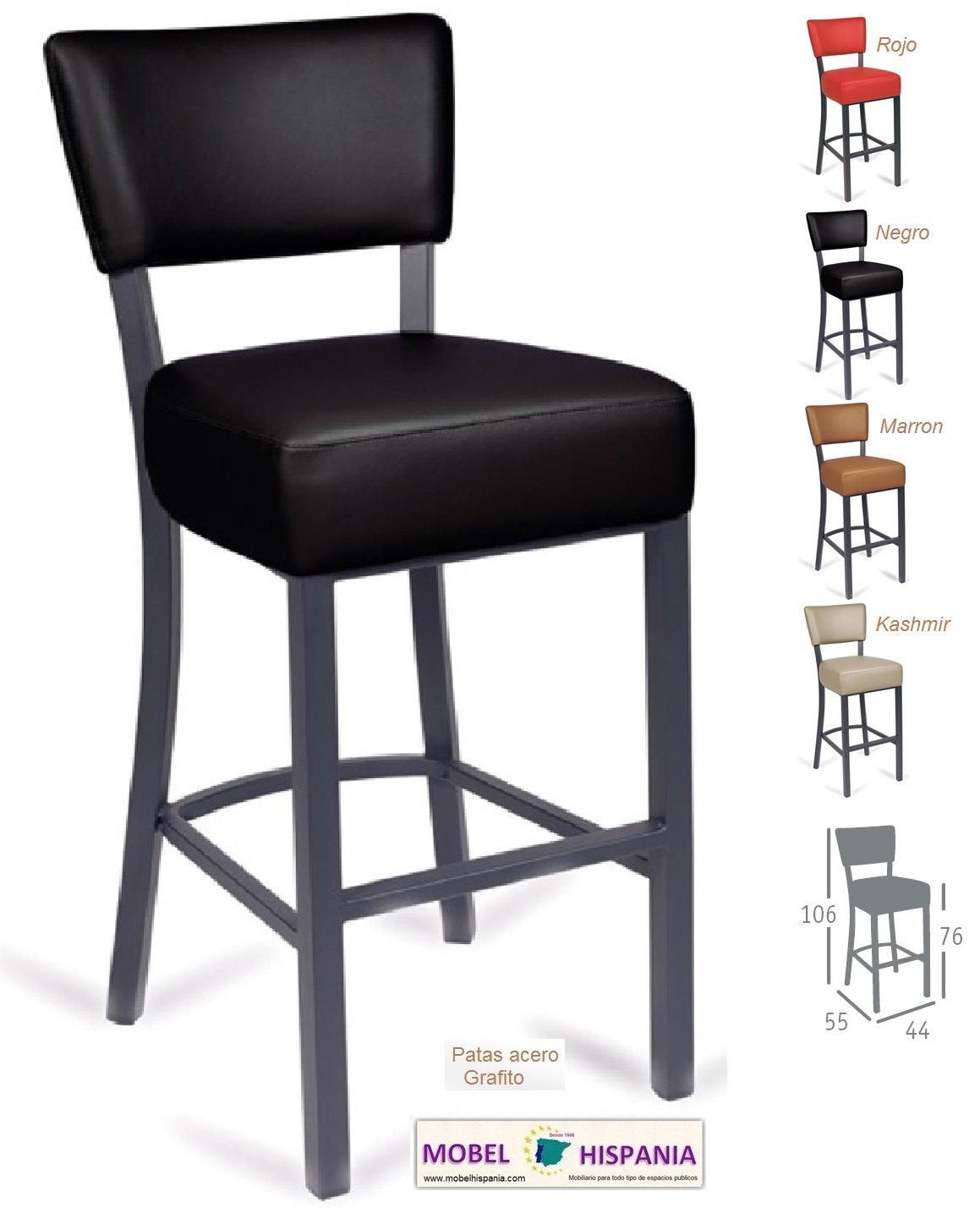 bohemia taburete negro grafito