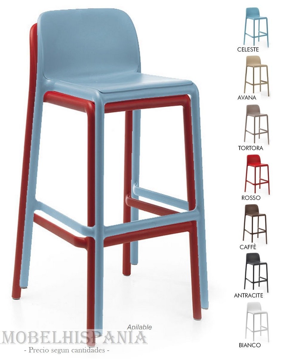 FARO taburete blanco apillable resina polipropileno 02 2