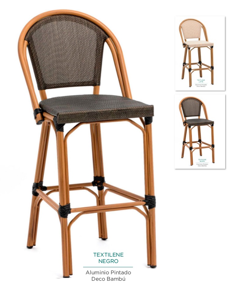 8229 Taburete aluminio bambu textiline Latte 02 1