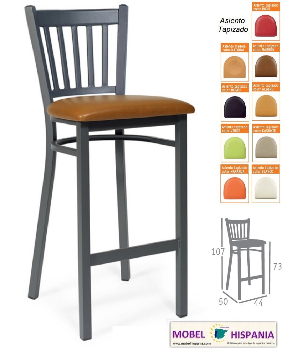 boston taburete grafito tapizado