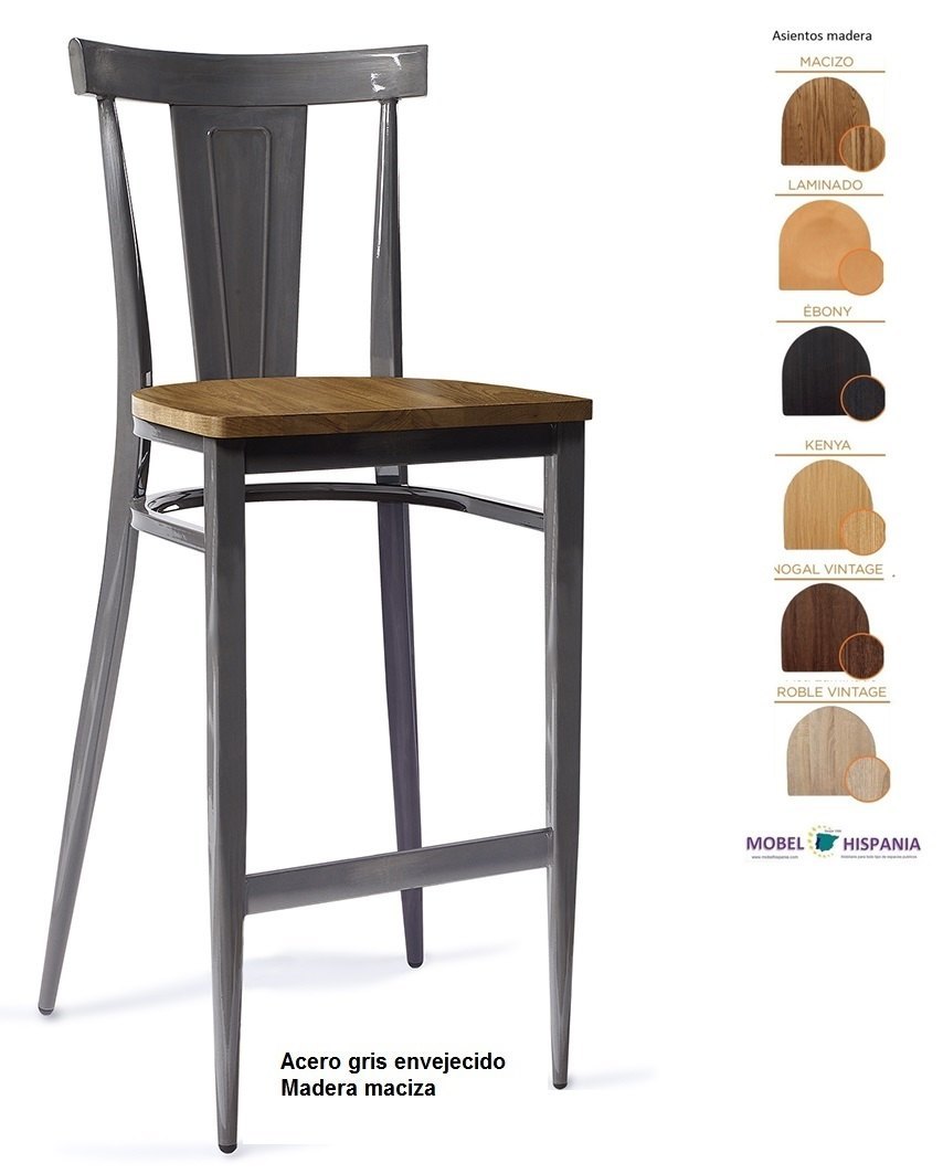 185 banqueta acero grafito asiento tapizado azul 08