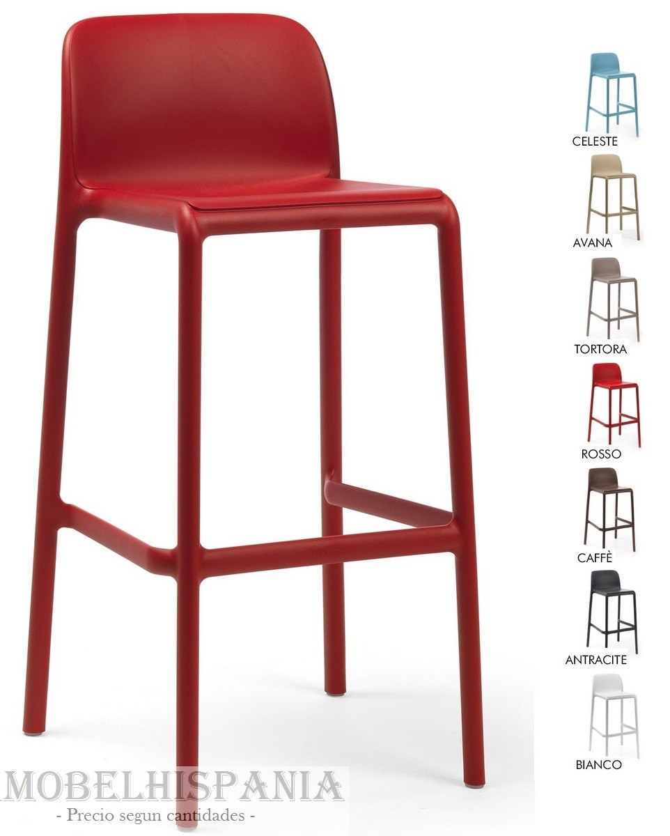 FARO taburete rosso apillable resina polipropileno 2