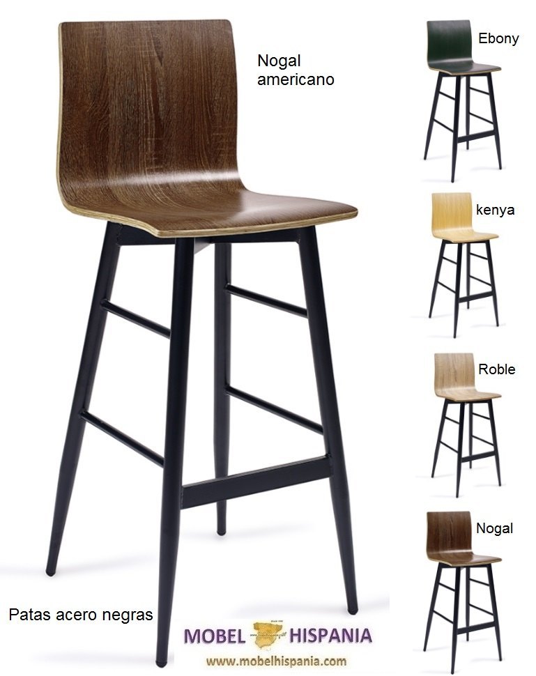 DENVER silla m4 negro carcasa nogal vintage 05 1