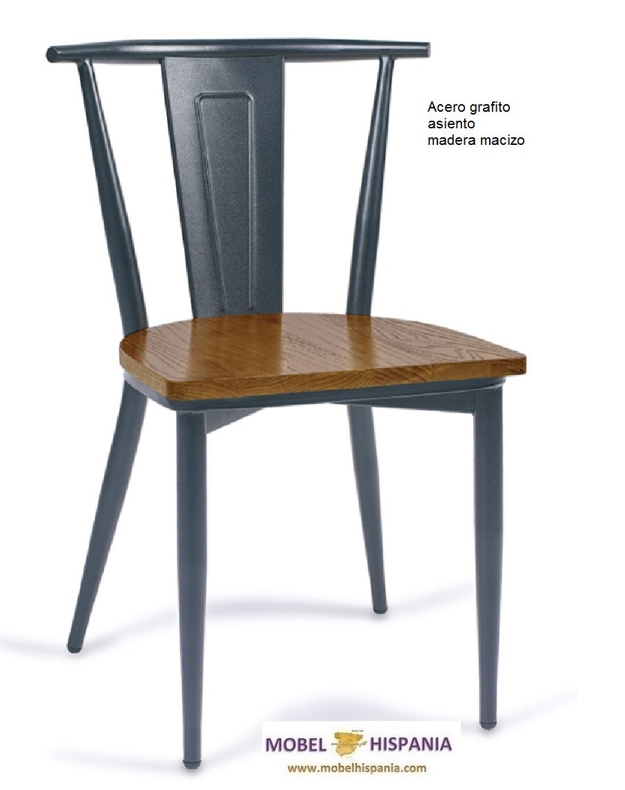 ALABAMA silla acero grafito asiento tapizado 04 1