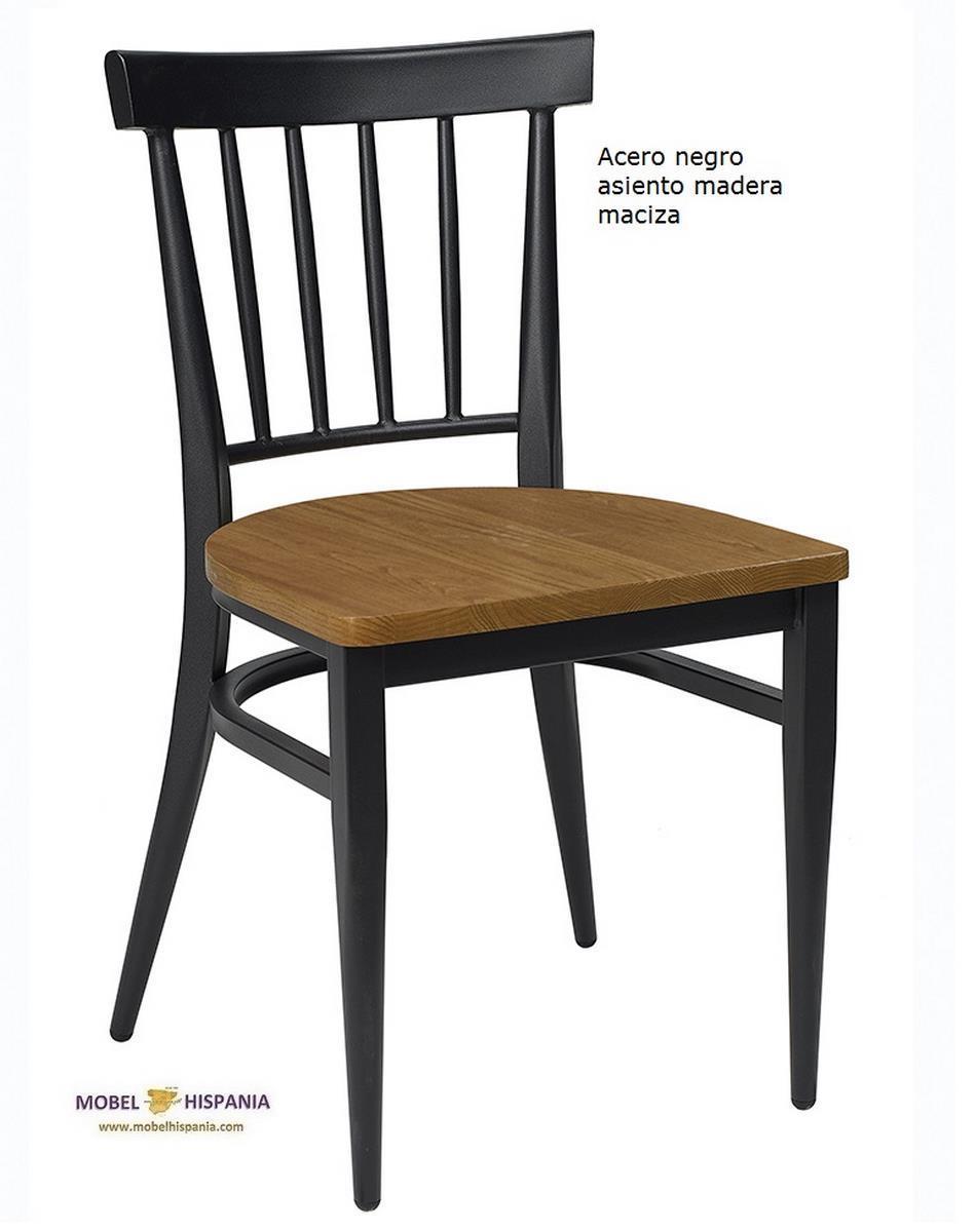 153 Silla metal blanco asiento madera 07 1