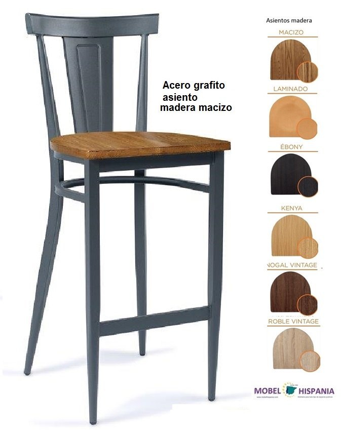 185 banqueta acero grafito asiento tapizado azul 07