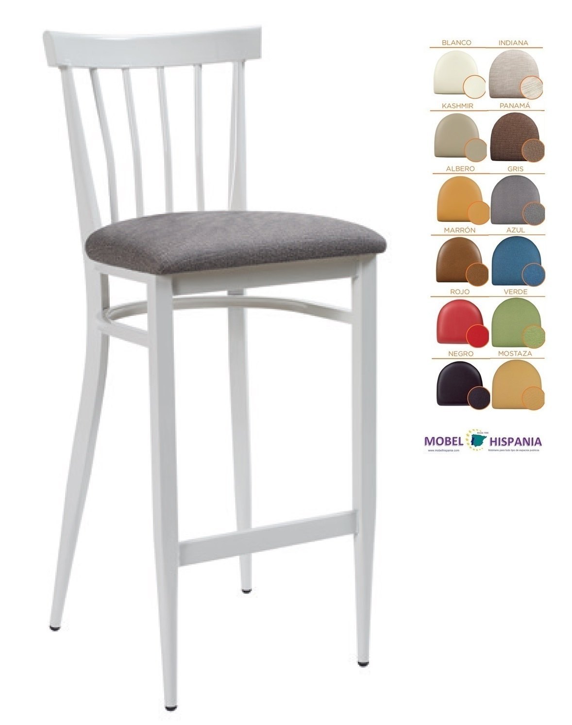 259 banqueta acero blanco asiento tapizado azul 02 1