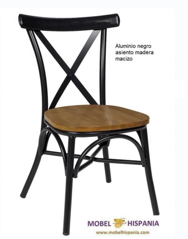 163 silla aluminio negro asiento medula negro crema 02 2