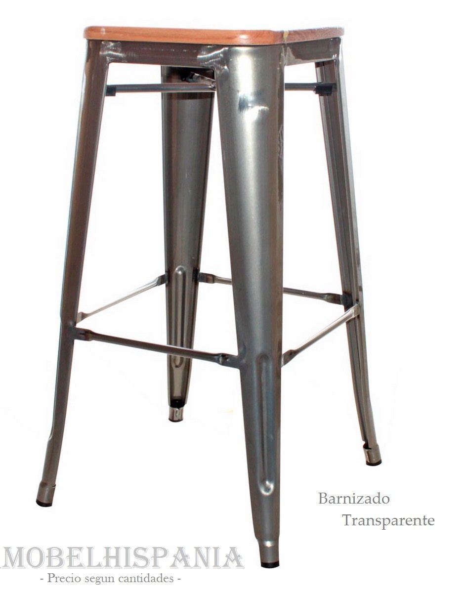 WOODIANA barnizado taburete industrial tolix